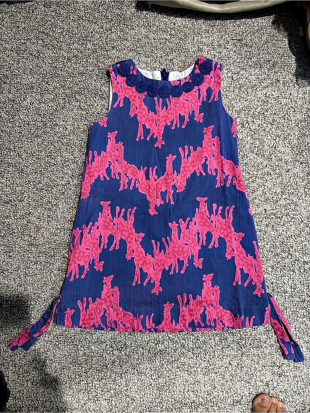 Lilly Pulitzer Girls' Animal Print Dress Blue & Pink Size 5